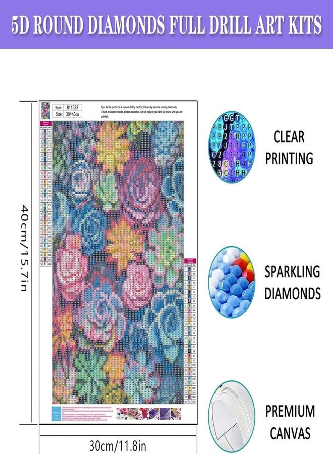 WICHARSH Succulent Diamond Painting for Adults-Succulent 5D Diamond Art Painting kit for Adults Beginners Full Drill Succulent Diamond for Gifts Wall Decor Gem Arts (30 x 40 cm) - Image 2